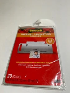 Scotch Thermal Laminating Pouches, 8.9" X 11.4", 3 Mil Thick, 20-Pack - NEW - Picture 1 of 2
