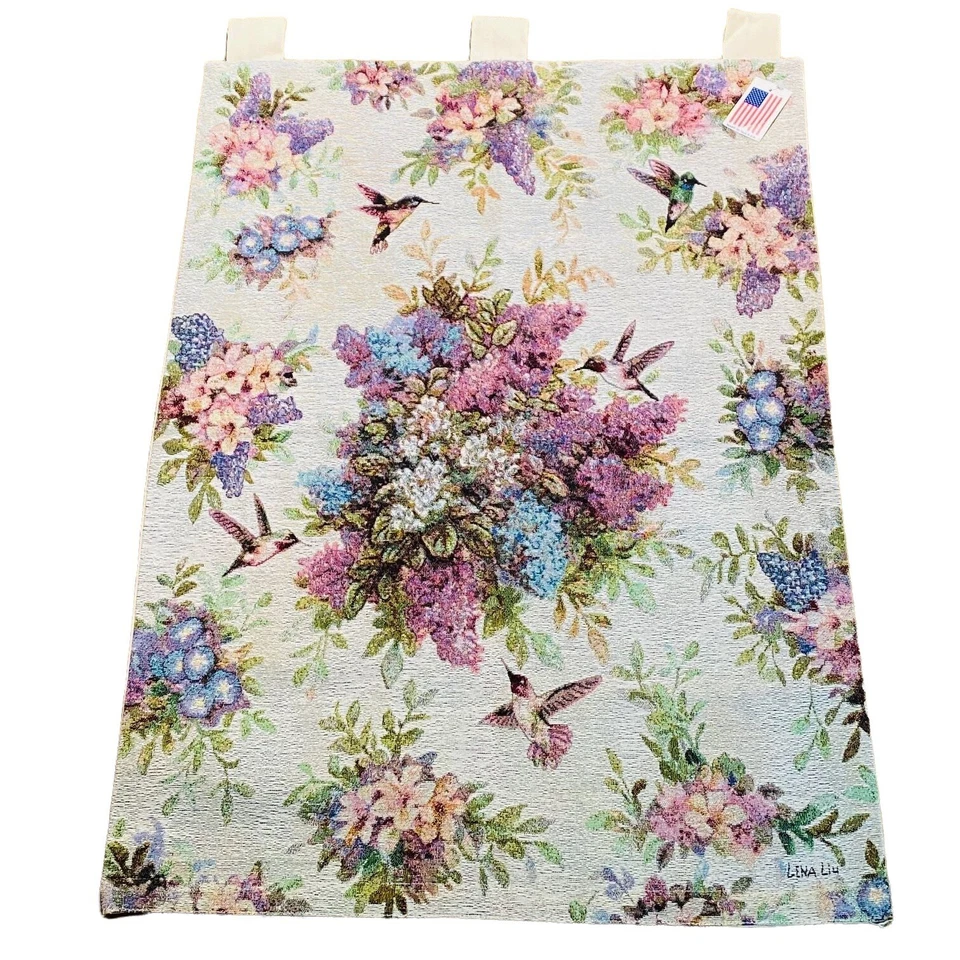 Alas Susurro Colibríes Lilas Tapiz Colgante de Pared ~ Artista Lena Liu Foto 1 de 1