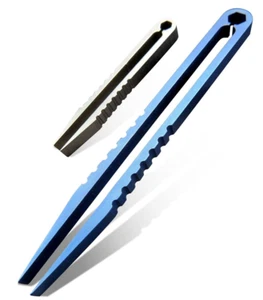 2pcs Mini Tweezers Titanium Portable Titanium Alloy EDC Tweezers Survival - Picture 1 of 7