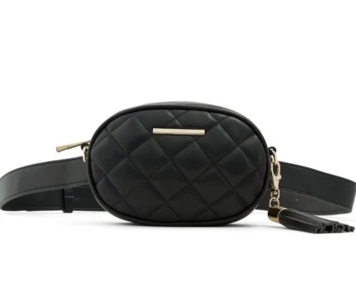 NUEVO WTAGS Mujer Cinturón Acolchado Riñonera o Cartera Bandolera Negra Foto 1 de 4