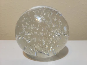 Crystal Glass Bubble Ball 100mm on a Vintage Dragon Sphere Stand - Picture 1 of 6