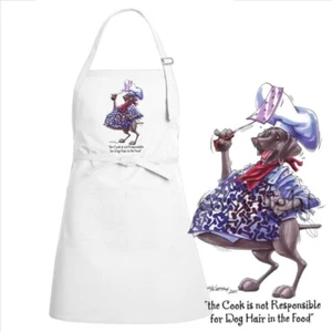 Weimaraner Dog Breed Cooking Fat And Full Cartoon Art Kitchen Chef Apron - Picture 1 of 2