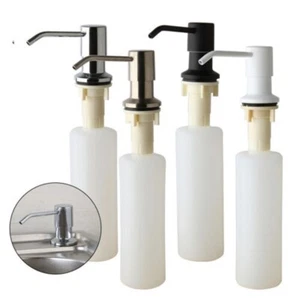 US 300ml Liquid Soap Dispenser Bottle Kitchen Sink 1 Hole Deck Mount Plastic Box - Picture 1 of 25