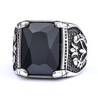 Mens Green Black Blue Red CZ Aquamarine Square Stone Ring Size 7-15 Gift