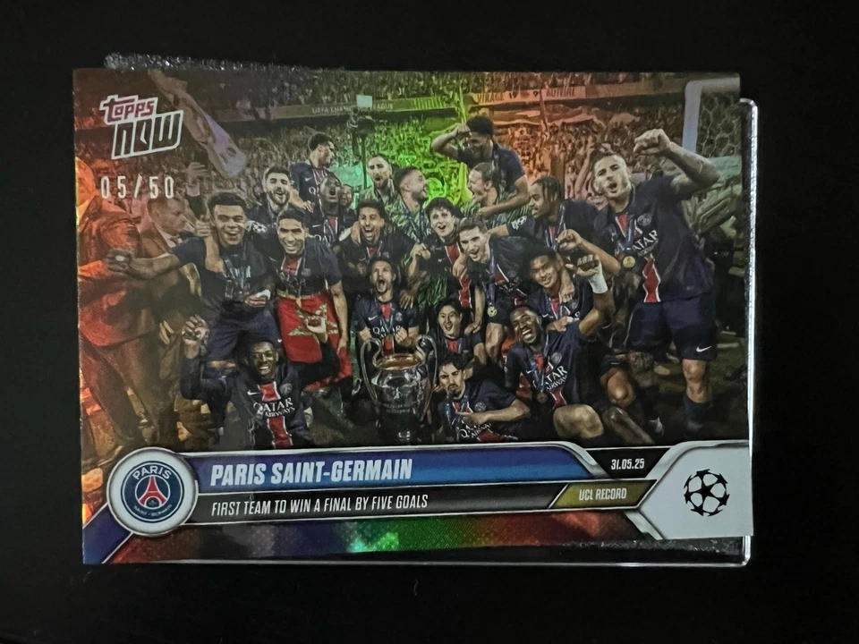 Carta Topps Now PSG 05/50 UCL Champions First Team To Win A Final By Five Goals - Imagen 1 de 1