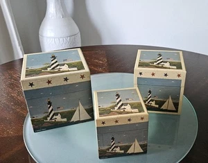 Warren Kimble Lighthouse Nesting Boxes / Gift Box Set Of 3 - Amcal - Picture 1 of 17