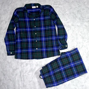 LL Bean Flanell Pyjama Set Damen M Scotch kariert 100% Baumwolle Nachtwäsche - Bild 1 von 11