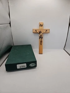 Holzkreuz Kruzifix mit Kupfer INRI Plakette und Christus katholisch 8 cm - Bild 1 von 14