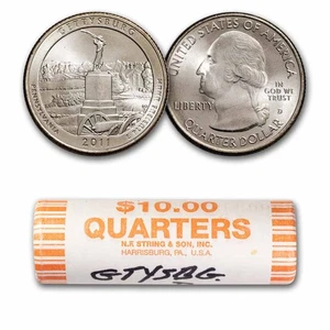 2011-D ATB Quarter Gettysburg National Military 40-Coin Roll BU - Picture 1 of 3
