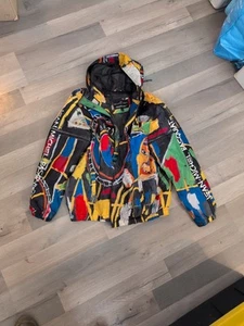Jean-Michel Basquiat Men's ‘Members Only Windbreaker Jacket Sz L Multicolor. G8 - Picture 1 of 6
