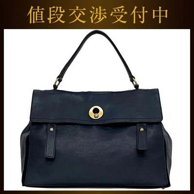 YSL Muse 双皮革单肩包,黑色,19x25x12 厘米,NNCf34。 — 第 1/4 张图片