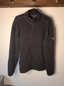 Kuhl Thermo Kore Thor Black/Gray Fleece Wool Full Zip Jacket Mens XL  - Picture 1 of 14