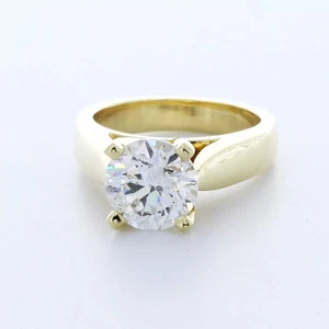 Anillo de compromiso solitario oro macizo 18 quilates 2,81 quilates diamante redondo cultivado en laboratorio F SI1 - Imagen 1 de 5