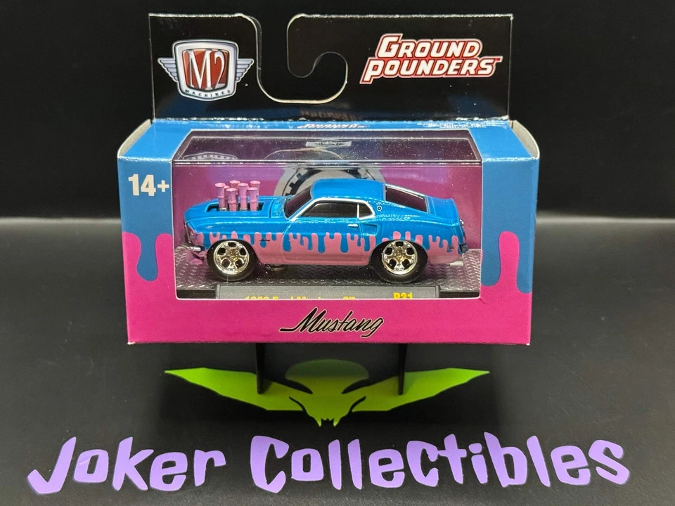 M2 Machines Ground Pounders Blue Pink 1969 Ford Mustang GT R31 25-01 - Image 1 of 1