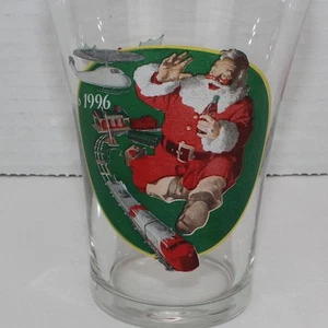 Coca Cola Coleccionista Navidad Vaso 1996 Santa Helicóptero Tren - Imagen 1 de 16