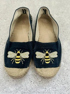 Joules Shelbury Espadrilles French Navy Size 6 Bumble Bee Rope Fabric Flats Shoe - Picture 1 of 10
