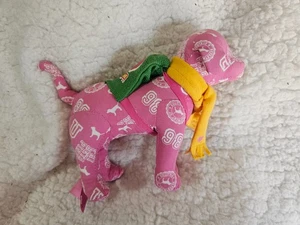 Pink Victoria's Secret Pop Puppy Dog Plush Toy Green Backpack Stuffed Animal 5" - Picture 1 of 12