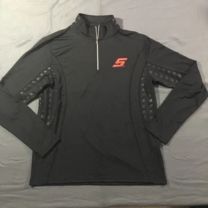 Snap On Tools Quarter Zip Pullover Shirt Mens 2XL Black Athletic Stretch - Picture 1 of 6