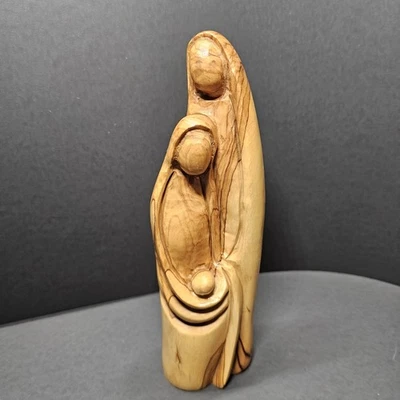 Sagrada Familia de madera de olivo tallada a mano - Jesús, María, José - Estatua 9,5 pulgadas... Foto 1 de 4