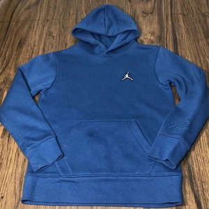 Kids Jordan MJ Essentials Pullover Hoodie Size Medium Blue Jumpman Logo - Picture 1 of 11