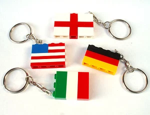 World Flag Keyring Keychain made with LEGO bricks Countries patriotic key fob - Picture 1 of 2