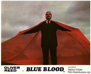 BLUE BLOOD Original Lobby Card Oliver Reed portrait in red cape