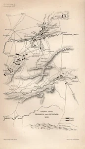 ANTIQUE MAP BATTLE PLAN PENINSULAR WAR RETREAT FROM MADRID & BURGOS 1812 - Picture 1 of 1