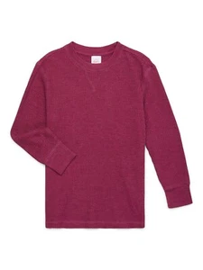 Wonder Nation Top Boys Size 2XL Burgundy Cotton Blend Long Sleeves Crew Neck - Picture 1 of 3