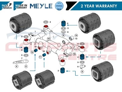 FOR BMW 5 6 SERIES E60 E61 E63 E64 REAR AXLE SUB FRAME FRONT REAR CENTRE BUSHES - Image 1 of 3