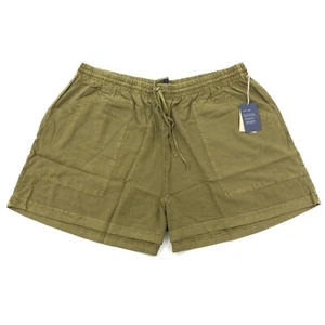 Universal Thread Womens Plus 2X Mid-Rise Elastic Tie Waist Utility Shorts Olive - Picture 1 of 9