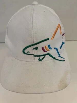 Greg Norman Golf Hat White Offset Shark Logo Strap Back - Image 1 of 4