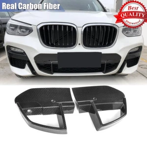 Carbon Fiber Front Bumper Air Vent Cover Trims For BMW X3 G01 M-Sport 2018-2019 - Picture 1 of 12