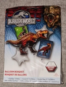 5 Piece Jurassic World Birthday Balloon 5 Piece Bouquet Party Supplies New - Picture 1 of 3