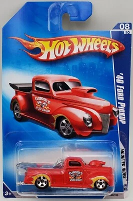 '40 FORD PICKUP Red 2009 Hot Wheels #164 Modified Rides Mattel - Image 1 of 4