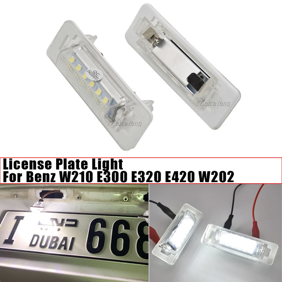 LED Car License Plate Light For Mercedes Benz E-Class W210 4-door sedan 1996-02 - Image 1 of 4
