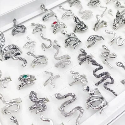 Snake Ring Size Adjustable 100Pc/Lot Animal Vintage Gothic Wholesale Punk Sliver - Image 1 of 4