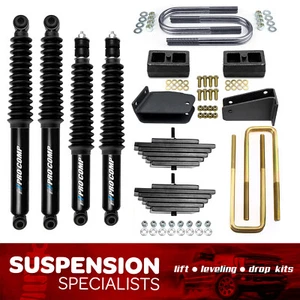 3" Front 2" Rear Leveling Lift Kit w Pro Comp Shocks For 1988-1998 Ford F250 4X4 - Picture 1 of 12