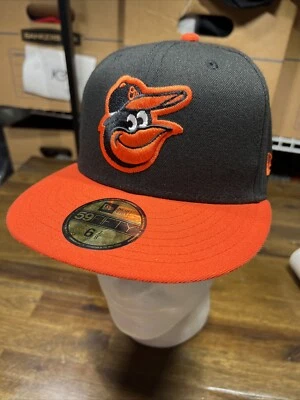 Baltimore Orioles New Era 59Fifty Cap Black On Field Road Fitted Hat 6 7/8 New! - Image 1 of 4