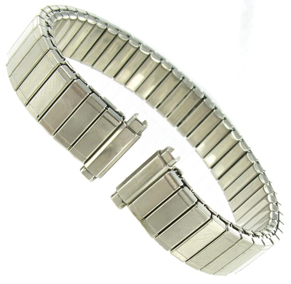 10-12mm Hirsch Stainless Twist-O-Flex Silver Tone Ladies Watch Band 0332