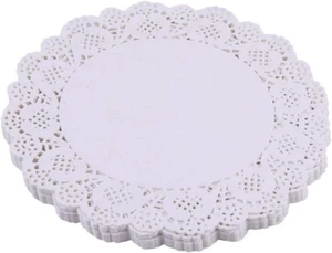100 Pack 6" White Lace Paper Doilies Round Paper Placemats for Wedding Birthday - Picture 1 of 8