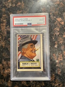FRANKLIN D ROOSEVELT 1952 Topps Look 'N See #1 US President PSA 4 VG Ex - Picture 1 of 2