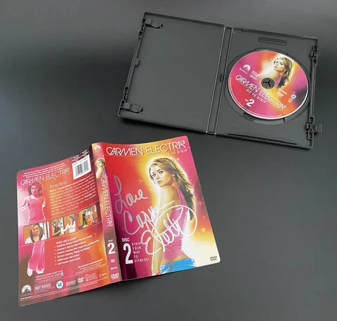 Carmen Electra SIGNED AUTOGRAPHED Fit To Strip DVD Aerobic Striptease Workout Cover