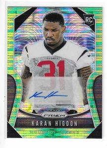 2019 PRIZM FOOTBALL KARAN HIGDON NEON GREEN AUTO RC #333 HOUSTON TEXANS - Picture 1 of 2