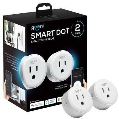Geeni DOT Smart Wi-Fi Outlet Plug with Voice Control (2 Pack) - Image 1 of 4
