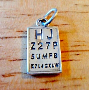 Sterling Silber 17x10mm Optiker Arzt Augentafel für Brille Charm - Bild 1 von 3
