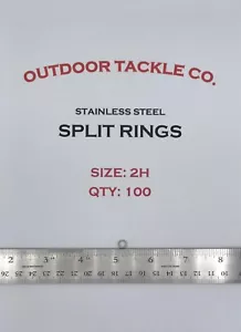 SIZE #2 HEAVY DUTY 2H Stainless Steel Split Rings 100 Count Fishing Tackle USA - Picture 1 of 2