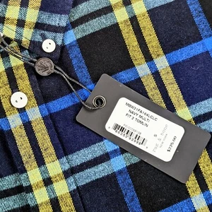 RAG & BONE Herren Fit 2 TOMLIN Slim Fit Knopfleiste kariertes Flanellhemd marineblau Small - Bild 1 von 12