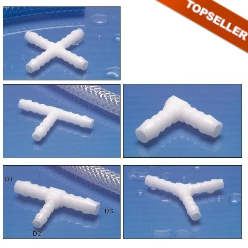 Schlauchverbinder Kunststoff, Druckluft, Luft, Y-Stück, T-Stück, Kreuz, Winkel