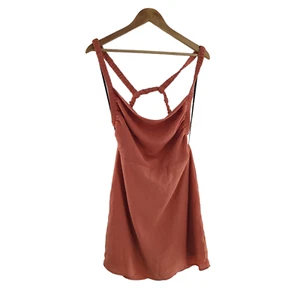 Forever 21 Mini Abito Ritaglio Cappuccio Scollo Quadrato Salmone Ritaglio Schiena Nuovo con etichette XL - Foto 1 di 6