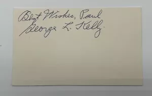 George L. Kelly Signed Autographed Index Card NY Giants HOFer JSA 3x5⚾️ - Picture 1 of 2
